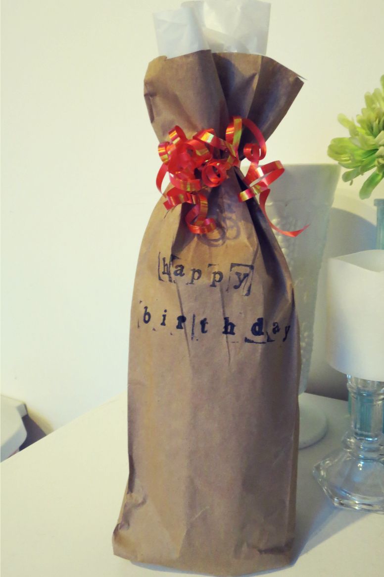 Screwdrivers and Stethoscopes {DIY Gift Wrap} Part 1 Wine Bottle