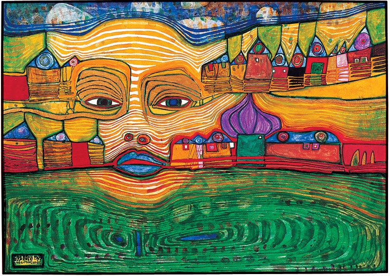 Spectacles In The Small Face By Hundertwasser Diamond Painting 