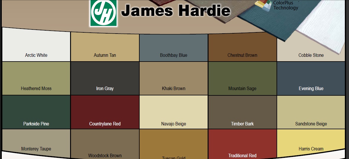 ColorScapes Painting Services: Hardie Plank and T-111 Siding Colour Chart