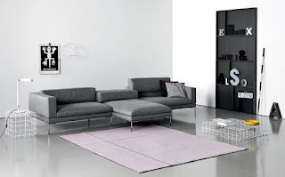 sala moderna sofá gris