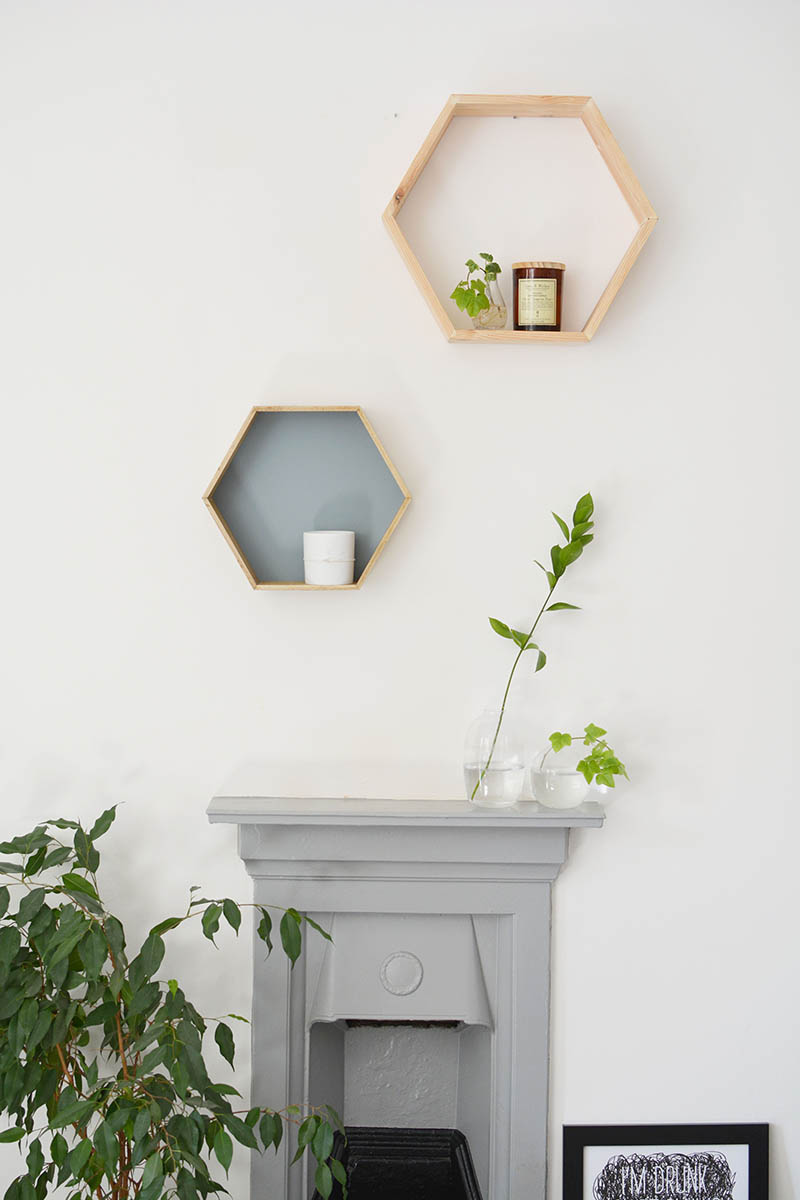 DIY Mid Century Modern Honeycomb Shelves