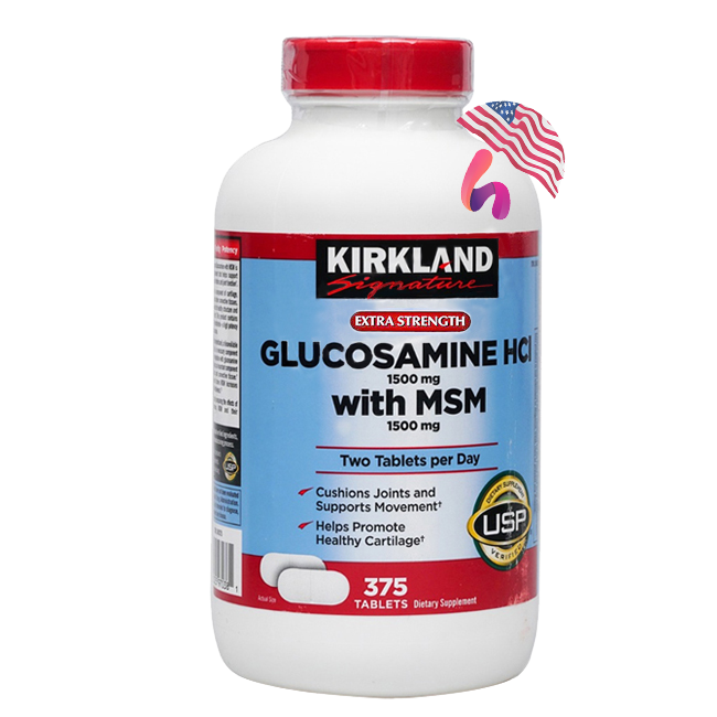 Glucosamine HCL 1500mg Kirkland With MSM 1500mg Hàng Mỹ Xách Tay Chuyên cung cấp hàng Mỹ