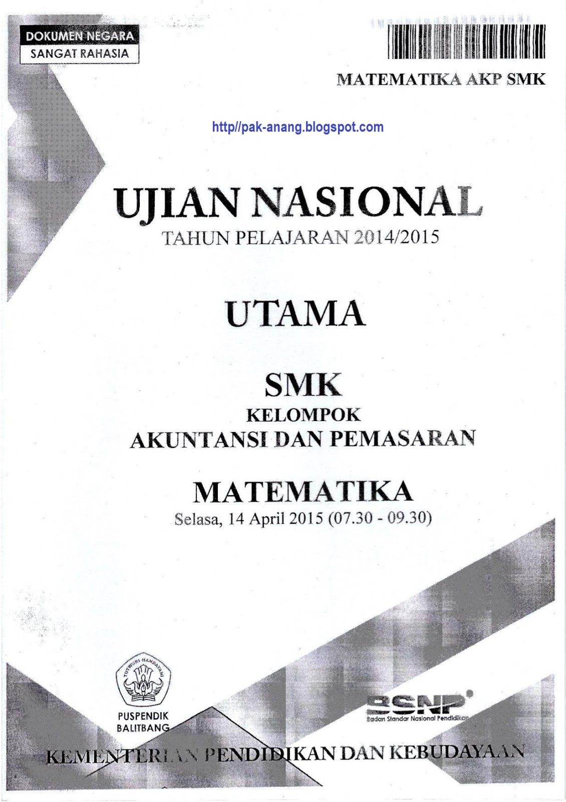 Soal Un Matematika Smk 2016 Dan Pembahasannya Pdf Cara Golden