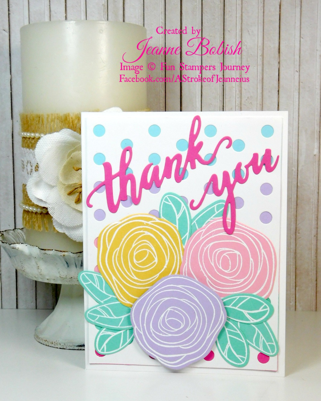 Jeanne Bobish Soft and Pretty Pastel Thank You Card