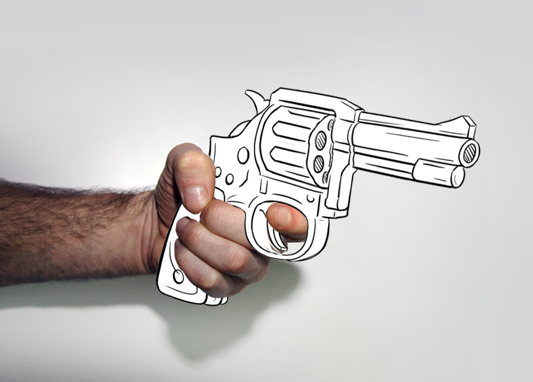 Рисунок руки с пистолетом