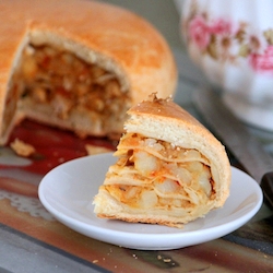 Layered Pastry ASIAN SNACK with ginger, coriander seed, chili, garam masala, turmeric