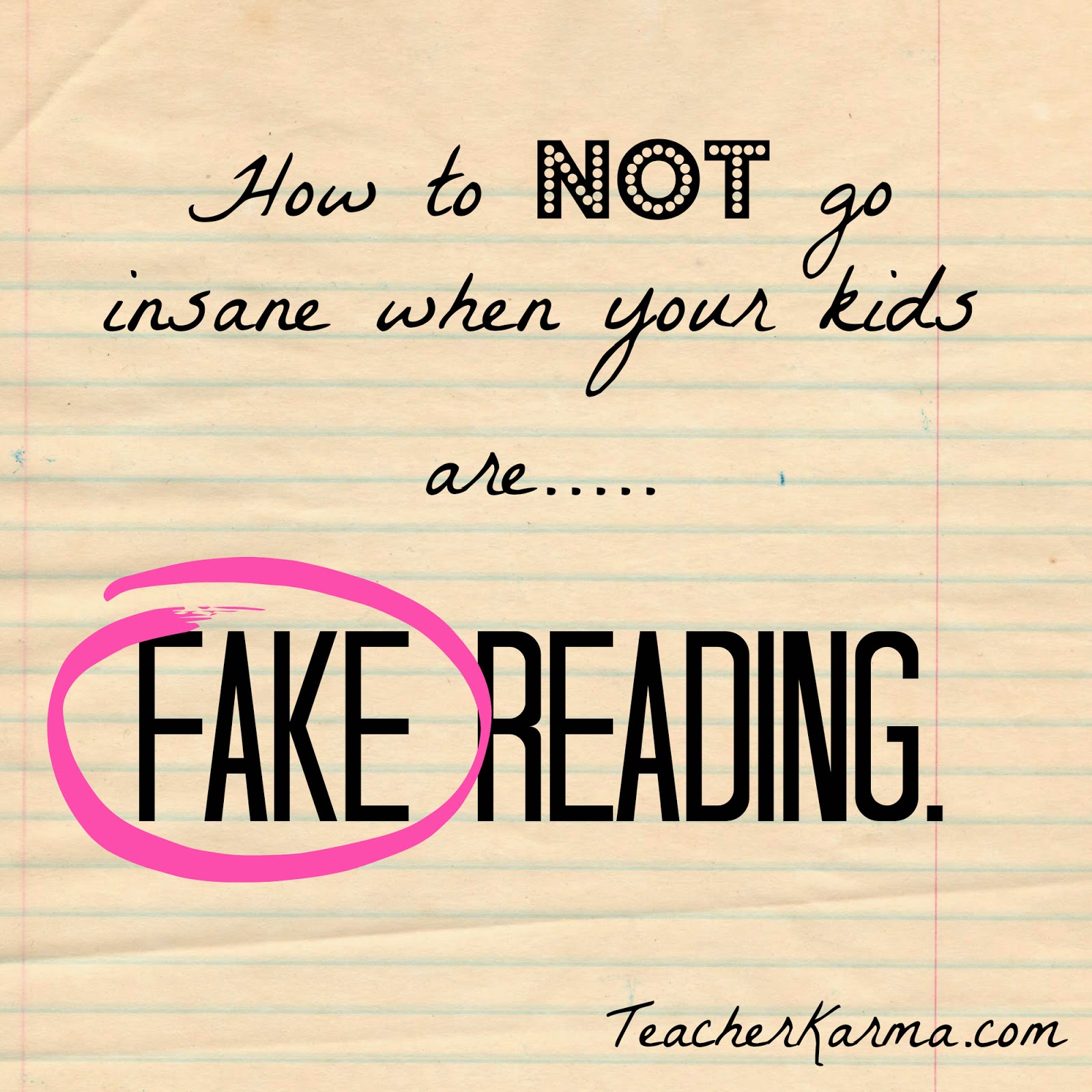 Real reading vs. fake reading.  teacherkarma.com