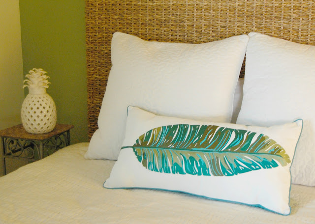 Banana Leaf Embroidered Pillow