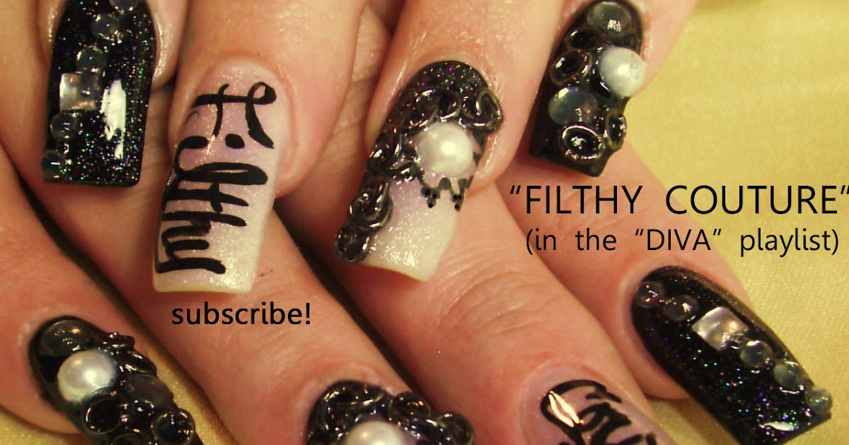 Nail Art by Robin Moses: nicki minaj roman in moscow nails, chain nails,  filthy couture nails, diva nails, swag nails, how to use jumprings, nicki  minaj stupid hoe, eleganza extravaganza, how to