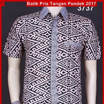 ASK21 Baju Batik Sanjaya Peach Tangan Pendek Bj7621K