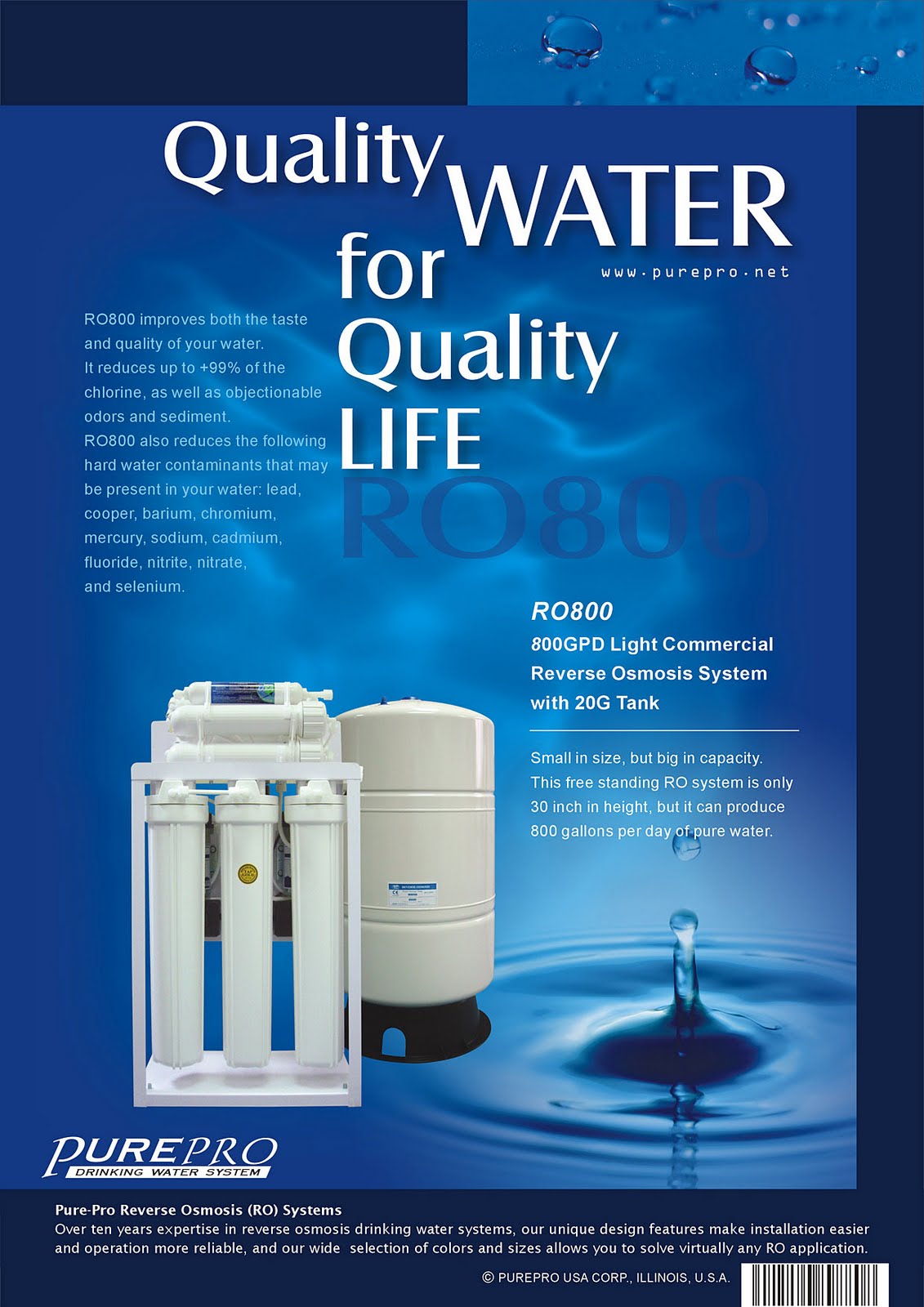 PurePro® RO800 Light Commercial Reverse Osmosis Water System