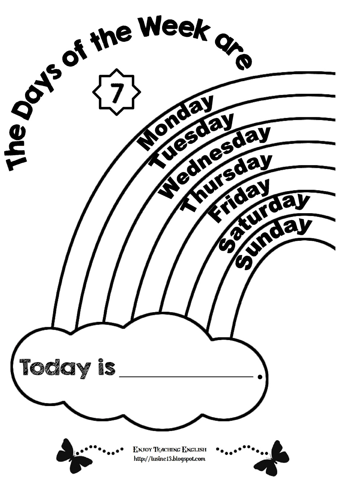 days of the week coloring pages - photo #2