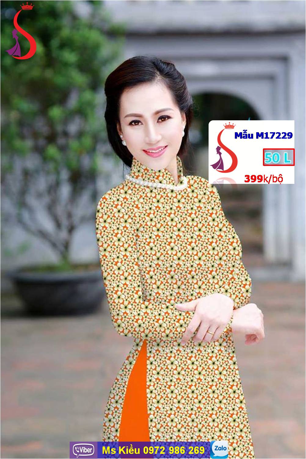 Vải Áo Dài Hoa Nhí Đẹp Mẫu M17229