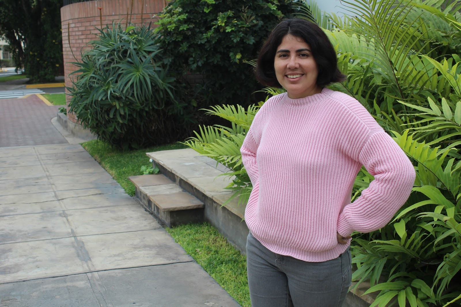 Mi espacio creativo: Chompa rosada de punto inglés