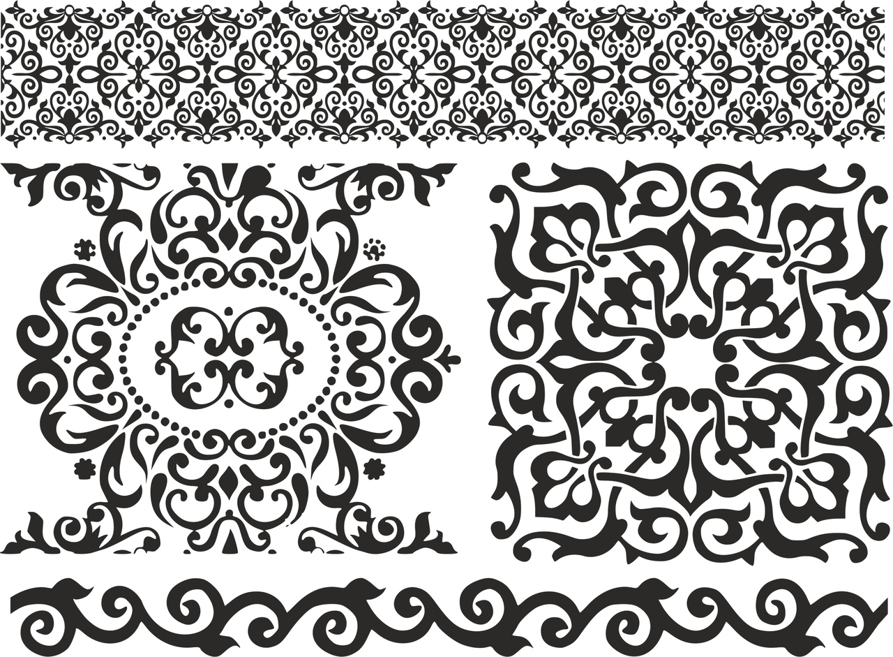 Free Floral Ornaments Download Design DXF EPS SVG