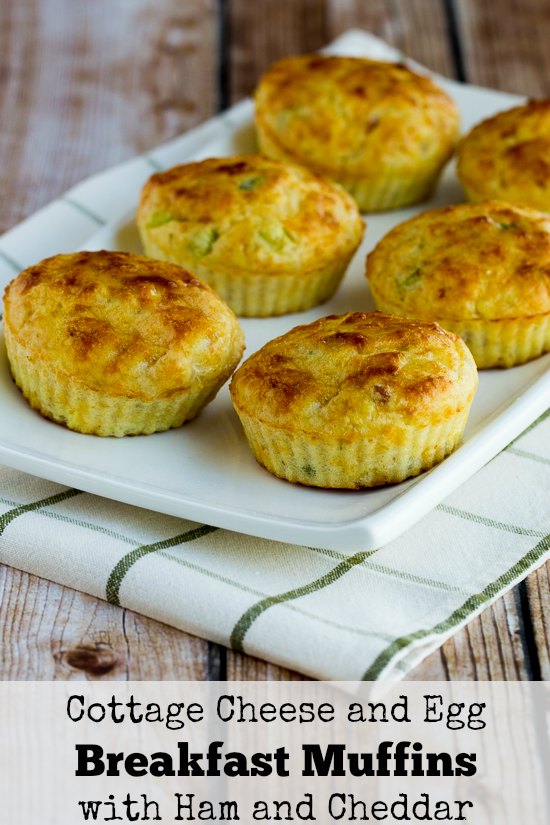 Cottage Cheese and Egg Breakfast Muffins with Ham and Cheddar