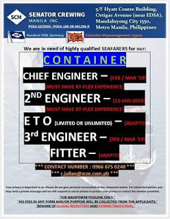 SEAMAN JOBS hiring ship crew fresher/experience deployment January-February-March 2019 join on container ships.