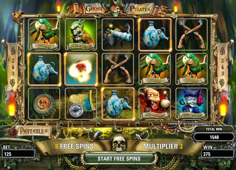Ghost Pirates Video Slot Screen