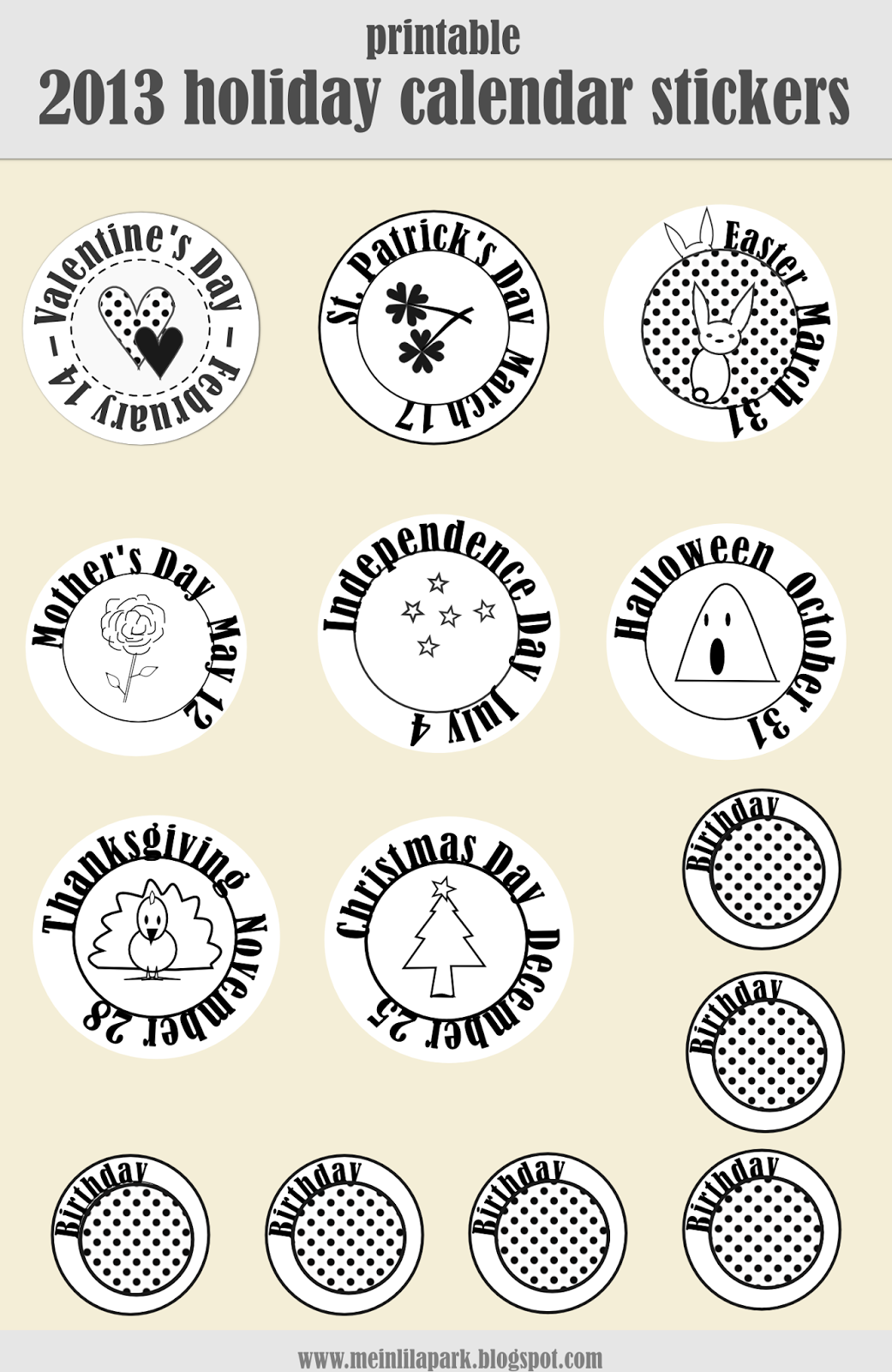 Free Printable 2013 Holidays Calendar Stickers Holidays Calendar Scrapbooking Embellishment Free Printable 2013 Holidays Calendar Stickers Holidays Calendar Scrapbooking Embellishment