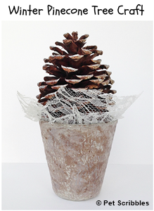 Winter Pinecone Tree Craft by Pet Scribbles