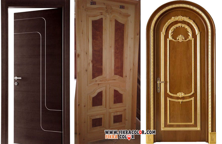 ديكورات ابواب خشبية داخلية مع لون الفرنيش بتصاميم عصرية fikra color