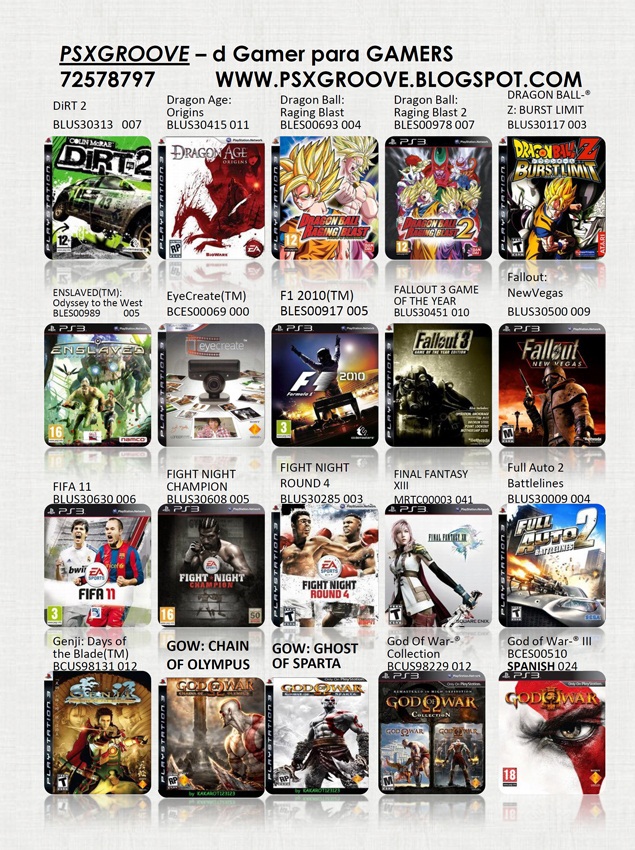 lista actualizada de juegos para PS3 14/12/11