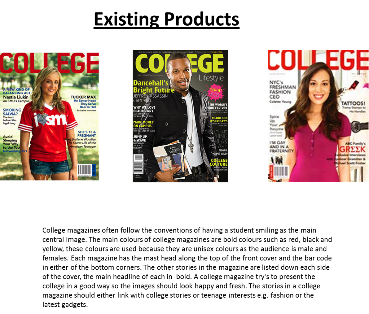 AS Media Project These Are Some Existing College Magazines That I
