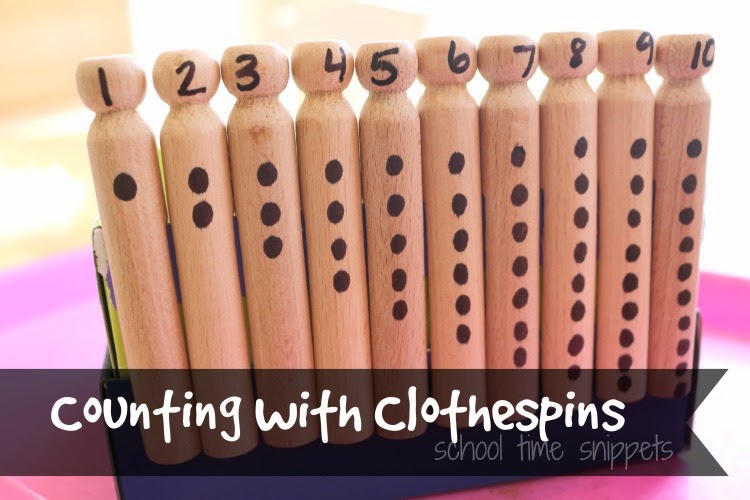 fine motor skills counting activity with clothespegs