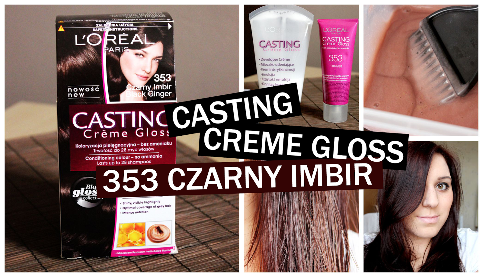 SMAKOWAA L'OREAL CASTING CREME GLOSS 353 CZARNY IMBIR BLACK GINGER