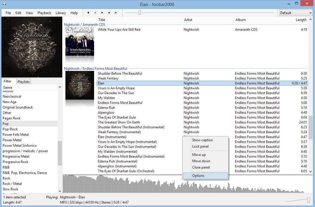 Album list panel foobar2000 как настроить