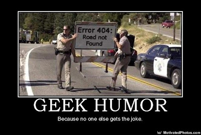 Geek Humour - Error 404 - Road not found