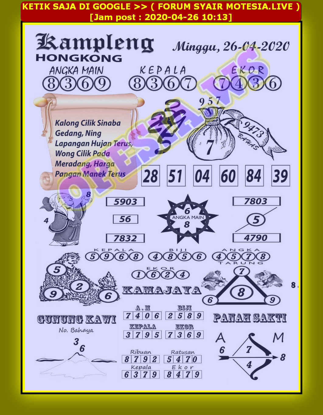 1 New Message Kode Syair Hongkong 26 April 2020 Forum Syair Togel Hongkong Singapura Sydney