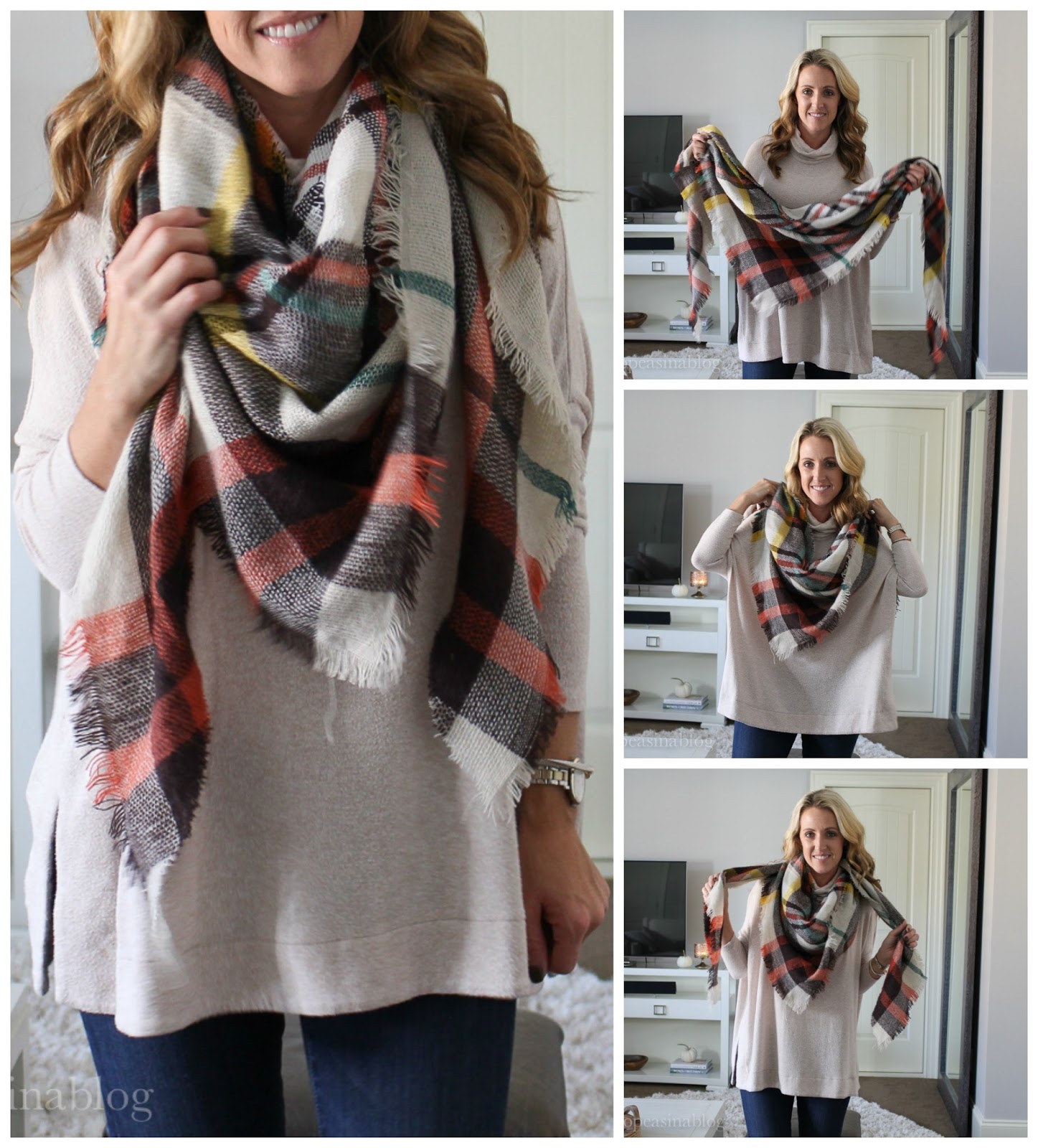 Two Peas in a Blog My blanket scarf trick + 2 classic ways to tie a