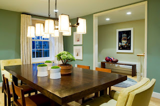 Various Dining Room Tables and Chairs Design for Your House Contemporary Track Lamps on Top of Wooden Dining Room Tables And Chairs with Green Ornaments on it