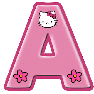 Alfabeto de Hello Kitty con letras grandes. 