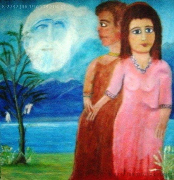 Nazmi Yılmaz, 1998, tuval üzerine yağlıboya, 100 x 100 cm.
