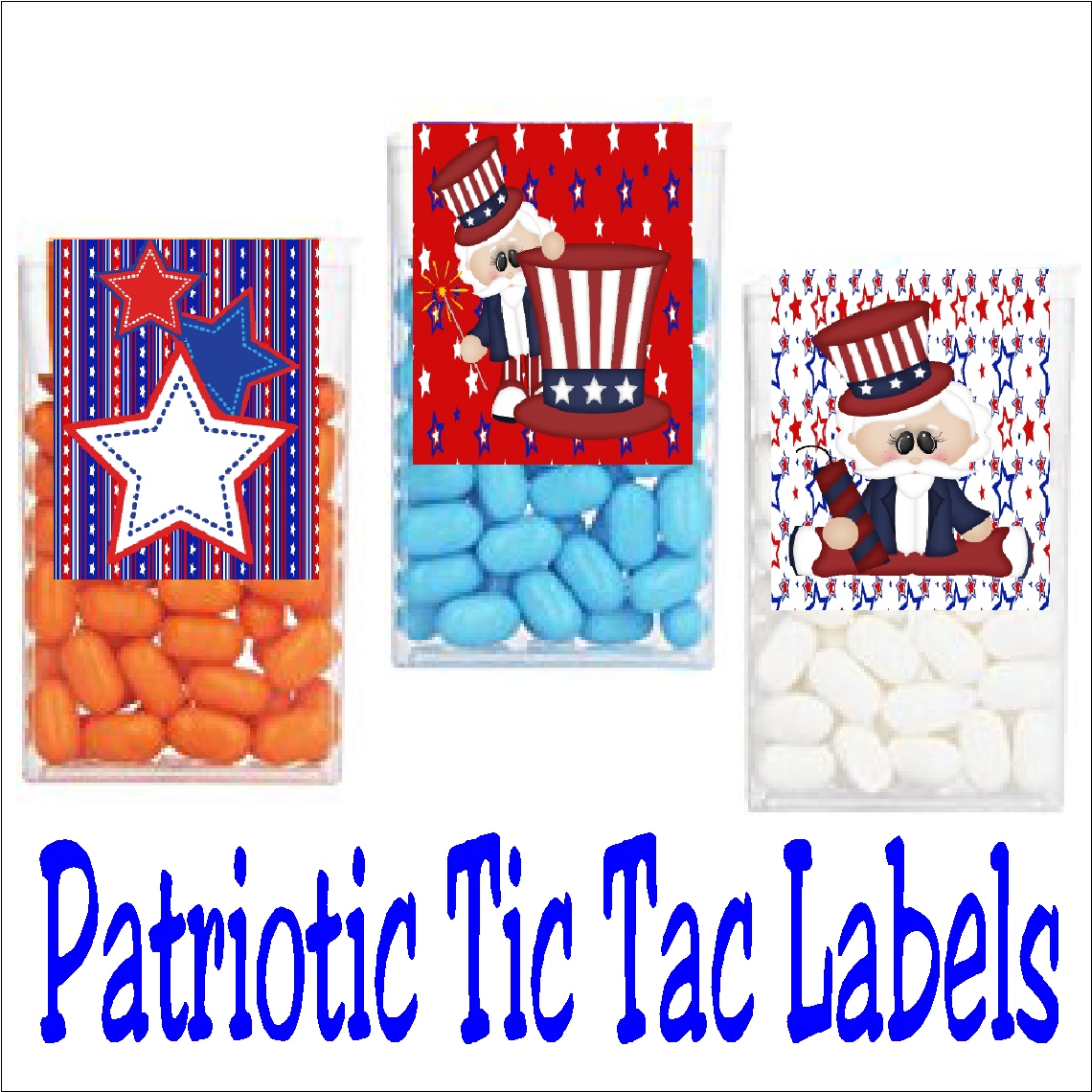 Patriotic Tic Tac Labels