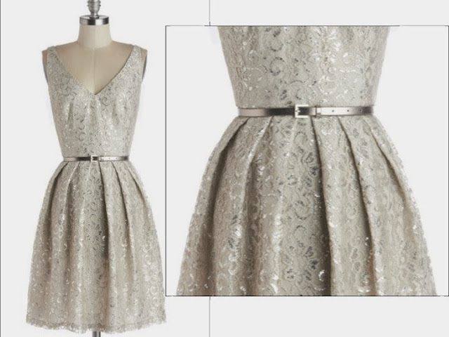 Silver holiday dress, Modcloth