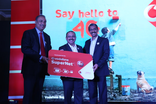 Frm Left_Sunil Sood_MD Vodafone India_Mohit Narru_Business Head Vodafone Haryana_Suresh Kumar Operations Director North Vodafone_4G Launch