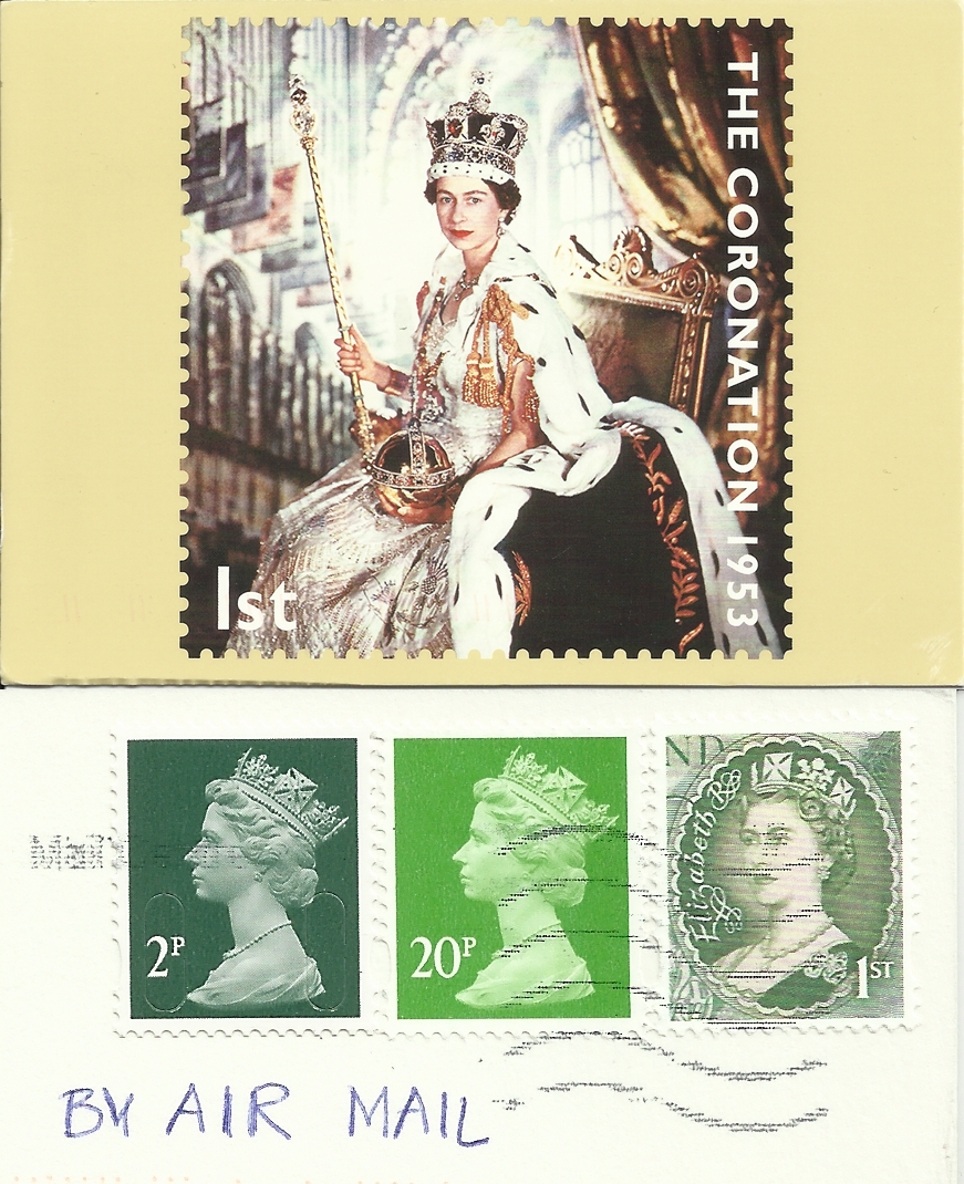 Postcards and Matching Stamps Queen Elizabeth II from the United Kingdom