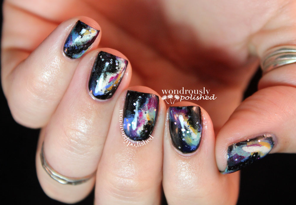 Wondrously Polished: April Nail Art Challenge - Galaxy Nails