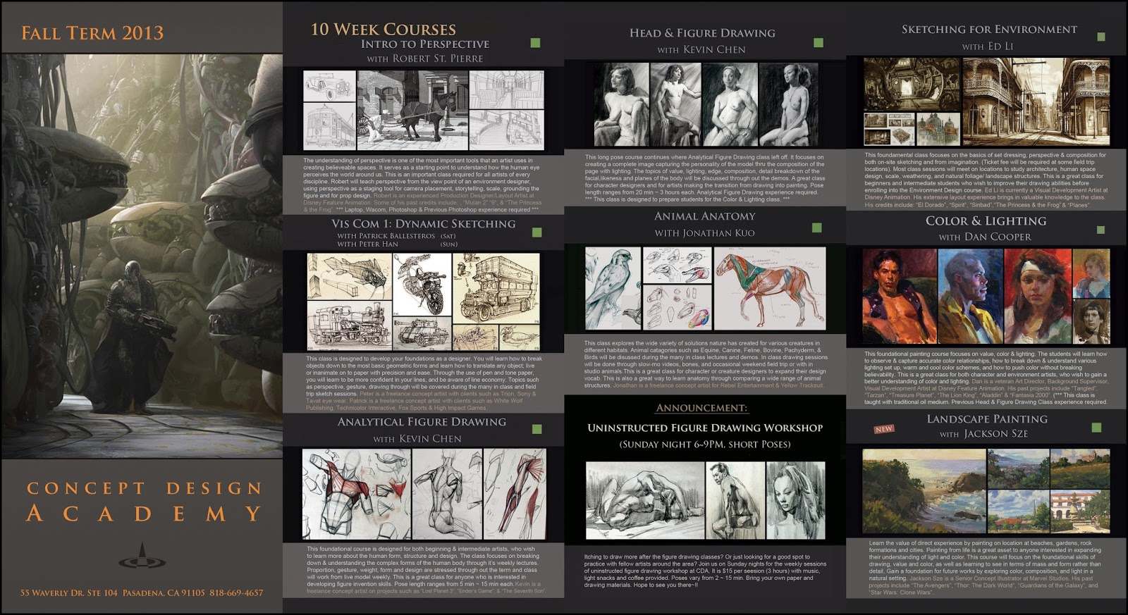 Concept Design Academy CDA Fall Semester Brochure released today!!