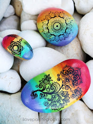 rocks painted mandala paint rainbow rock painting easy mandalas kind designs stone ombre inspired