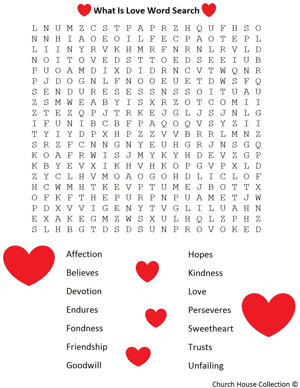 Church House Collection Blog: Valentine Word Search For Kids "What Is Love"