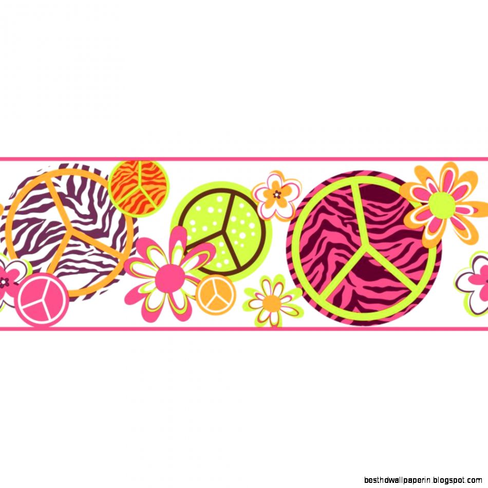 Cool Kids KS2274B Peace zebra Border   Wallpaper  Border