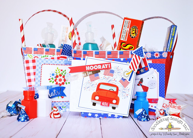 4th of July treat buckets by Wendy Sue Anderson with the "Yankee Doodle" collection from Doodlebug Design Inc.