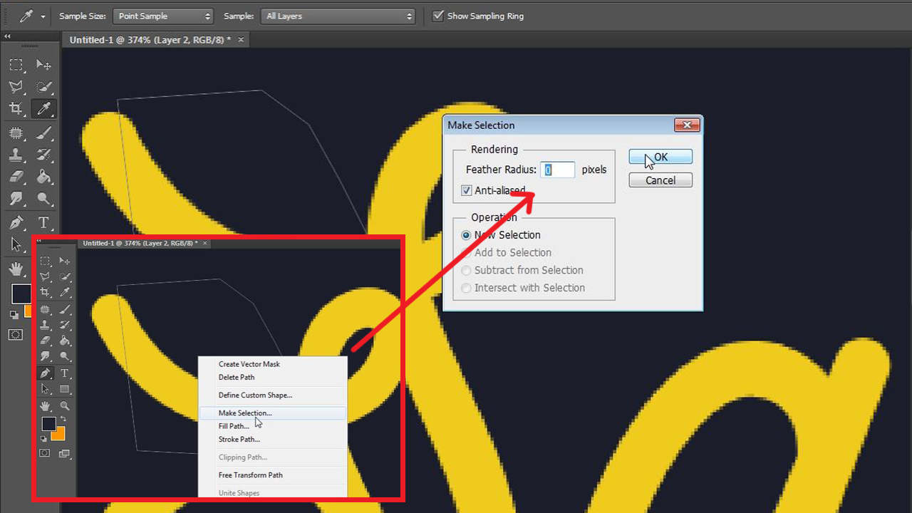 Membuat Desain Shading Text Typography, efek tali di text Tutorial ...