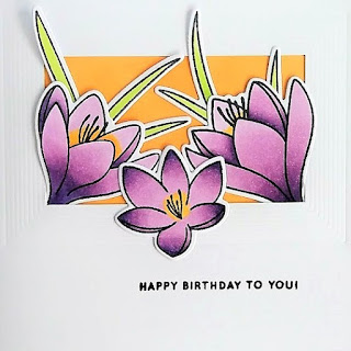 Cas card with the Crocus Flowers stamp set from Pretty Pink Posh