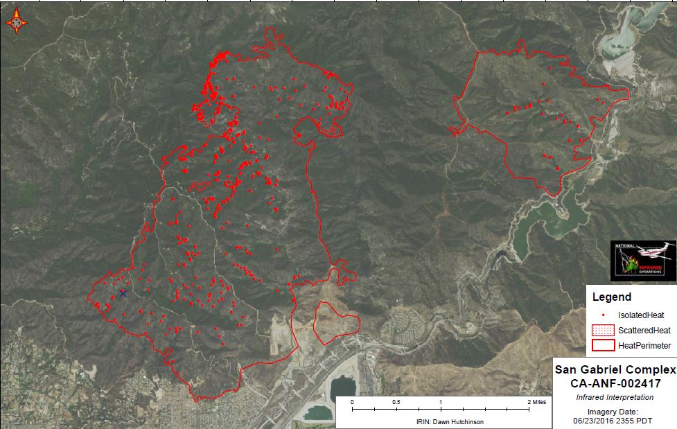 San Gabriel Complex Fire Map United States Map