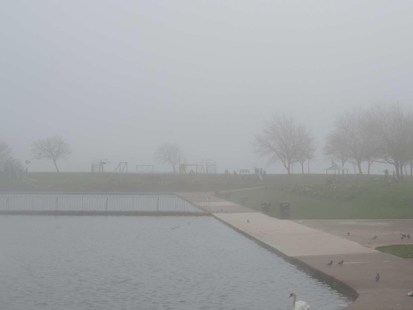 sea fog blowing in off solent